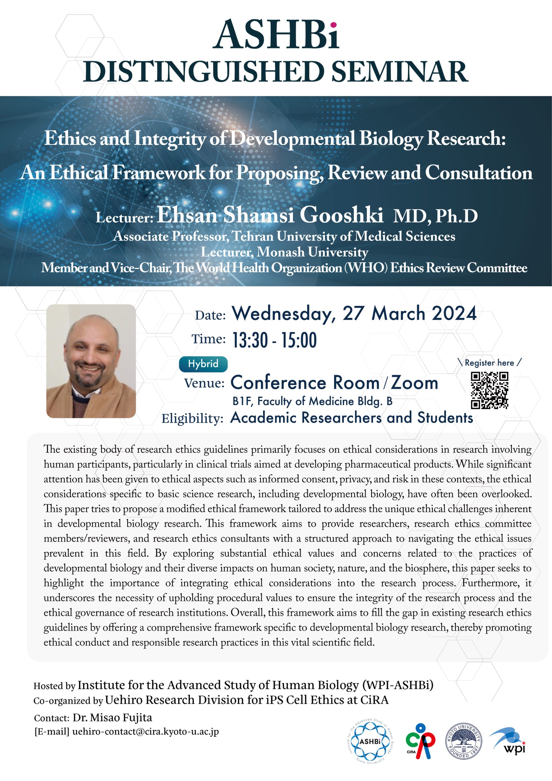 ASHBi Distinguished Seminar (Dr.  Ehsan Shamsi  Gooshki)