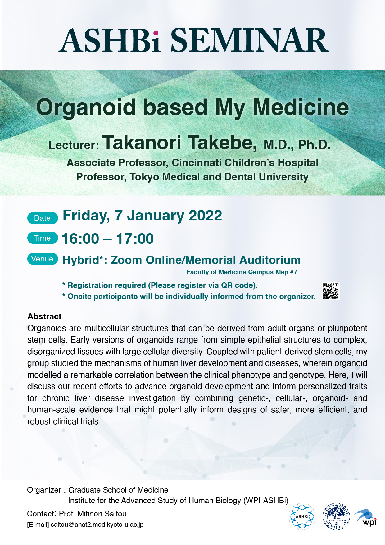 ASHBi Seminar (Dr. Takanori  Takebe)