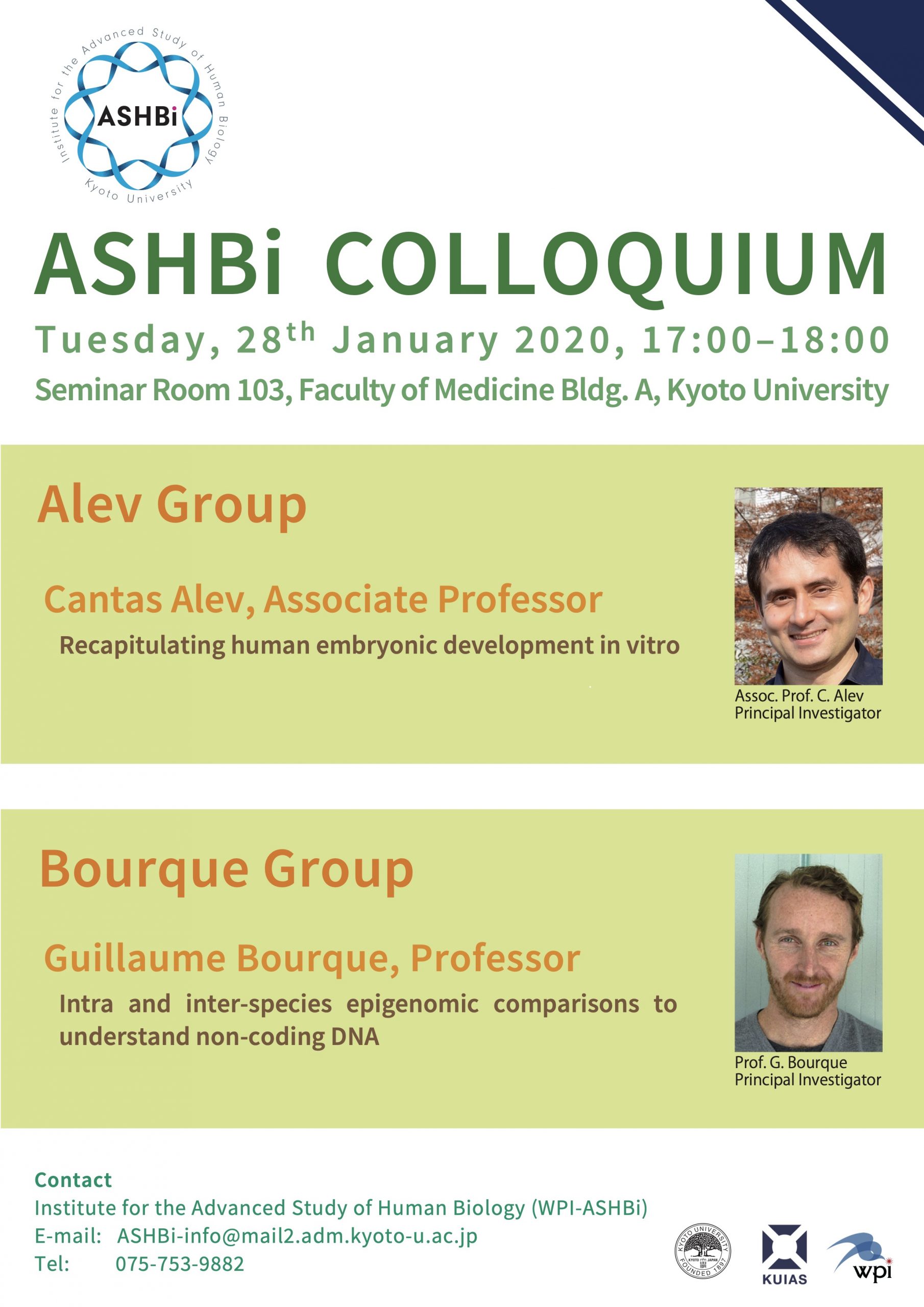 6th ASHBi Colloquium (Alev Group and Bourque Group)