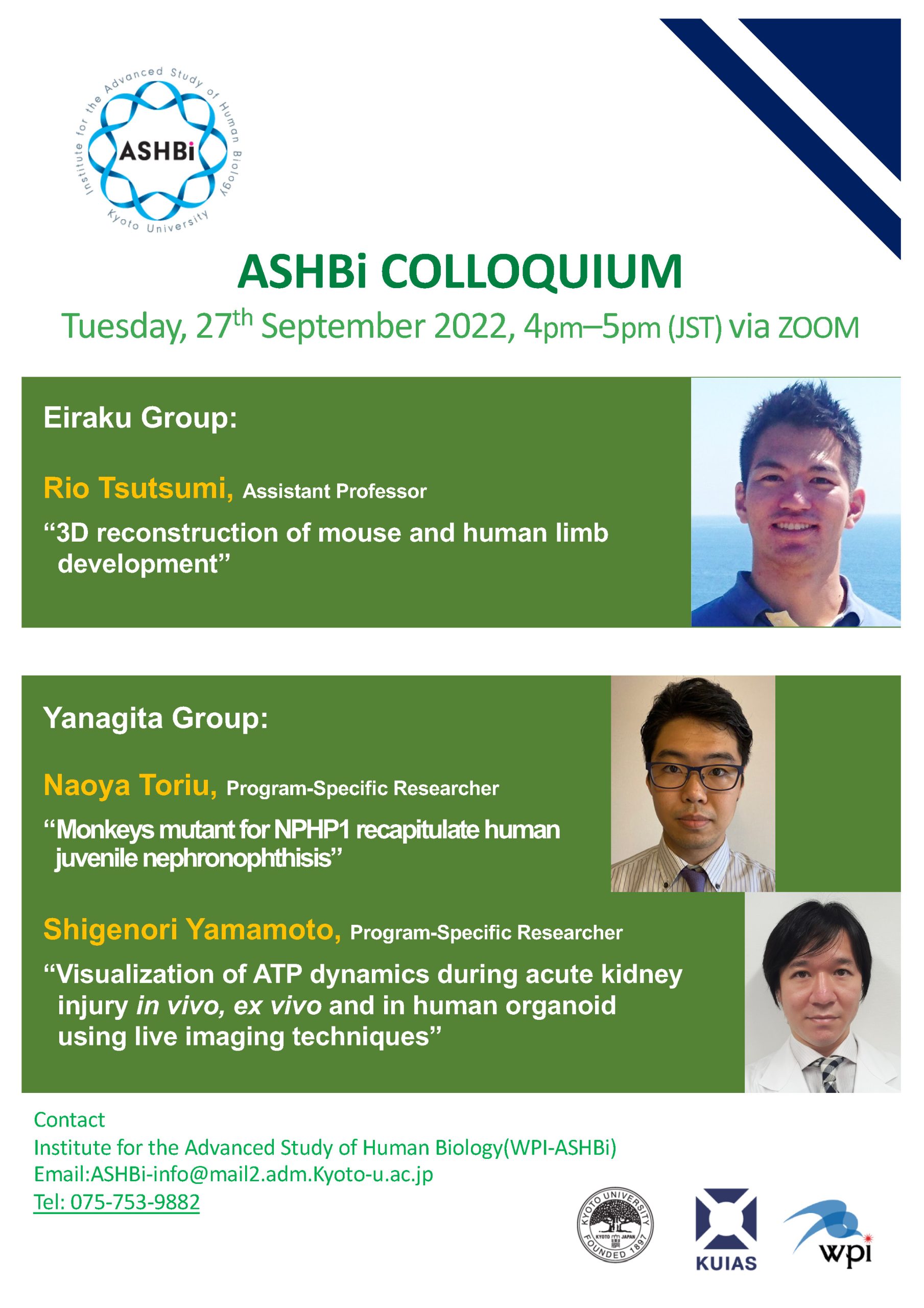 28th ASHBi Colloquium (Yanagita Group and  Eiraku Group)