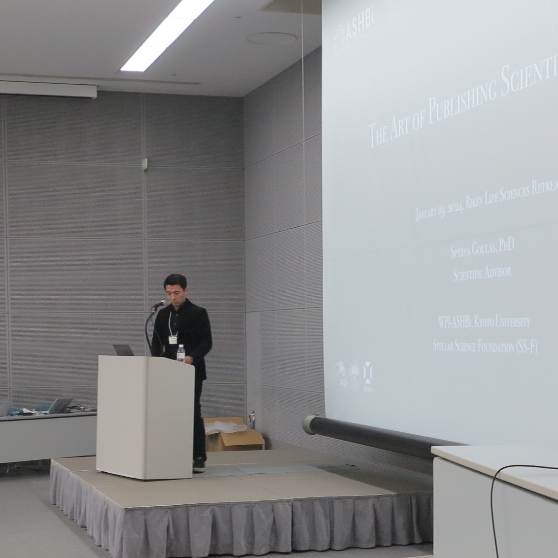 Lecturer Spyros Goulas gave a lecture at the 9th RIKEN Life Sciences Retreat