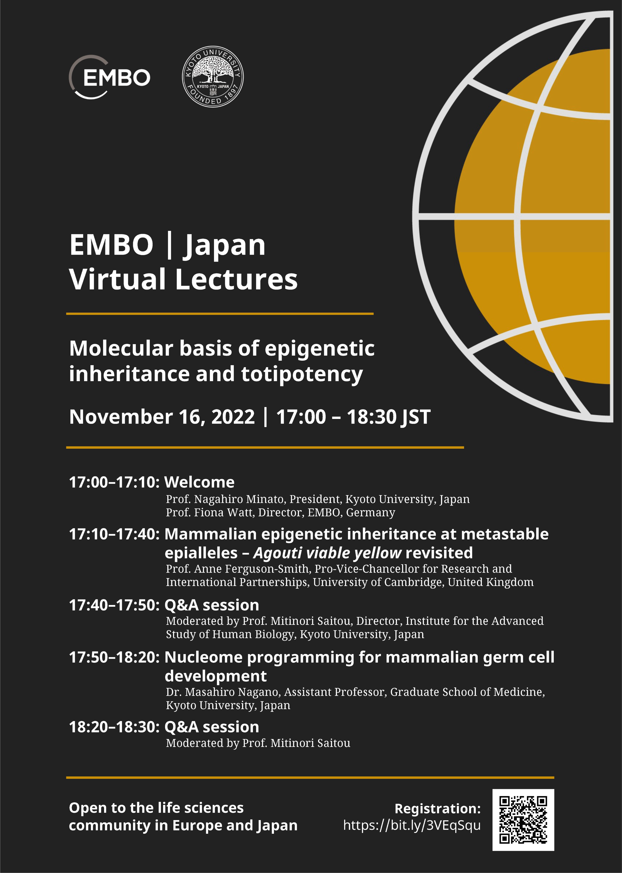 EMBO | Japan Virtual Lectures will be held on November 16